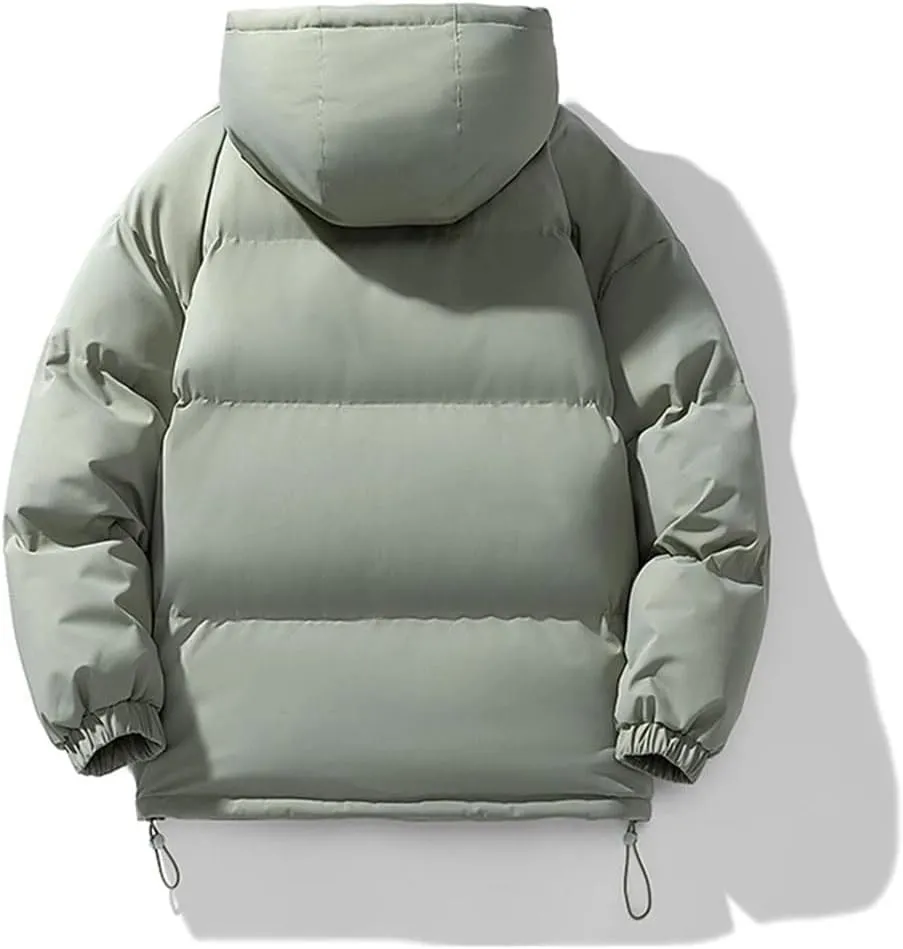 Men's Hooded Parkas Solid Warm Jacket Outdoor Casual Coats Men Cotton Padded Sports Jackets