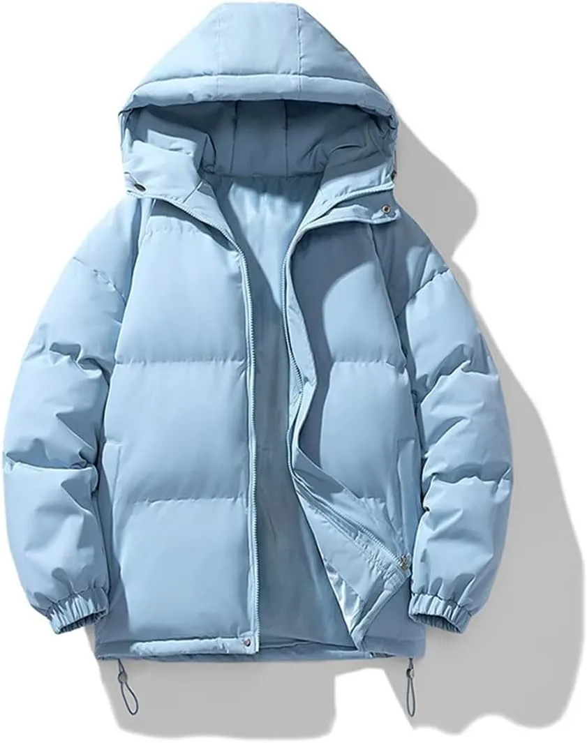 Men's Hooded Parkas Solid Warm Jacket Outdoor Casual Coats Men Cotton Padded Sports Jackets