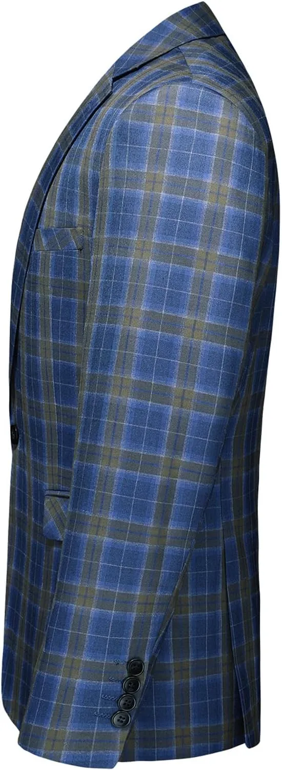 Men's Plaid Blazer Sport Coats Jackets Slim Fit Lightweight Casual Checkered Blazer for Men