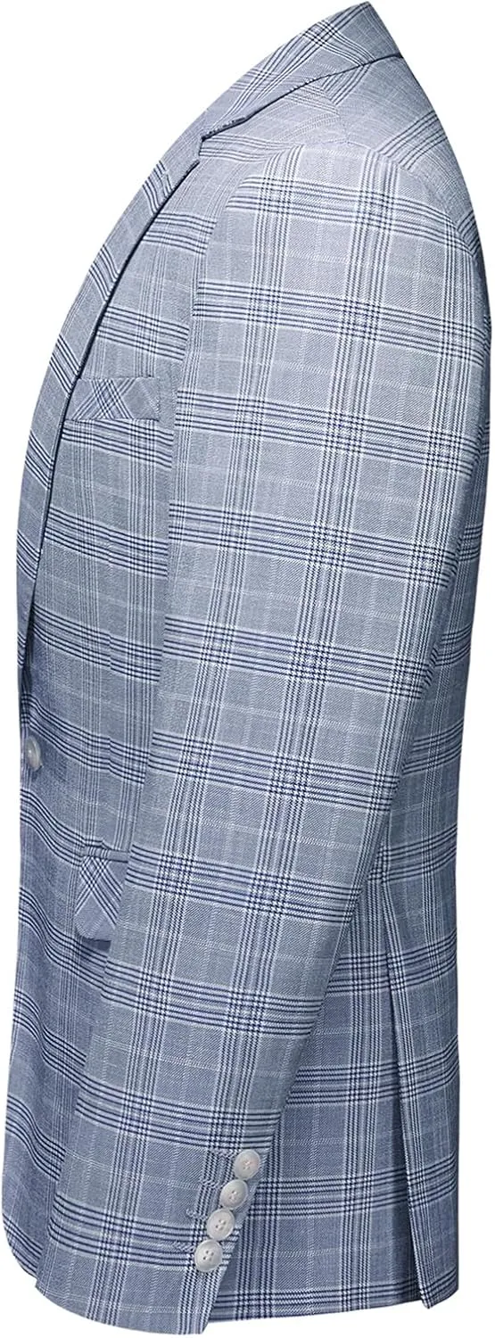 Men's Plaid Blazer Sport Coats Jackets Slim Fit Lightweight Casual Checkered Blazer for Men