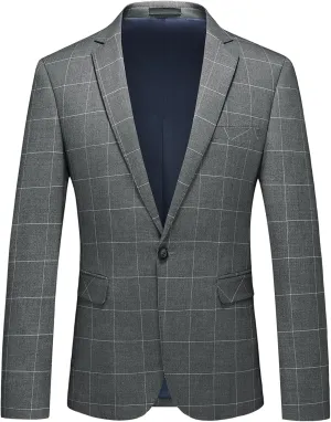 Men's Plaid Blazer Sport Coats Jackets Slim Fit Lightweight Casual Checkered Blazer for Men