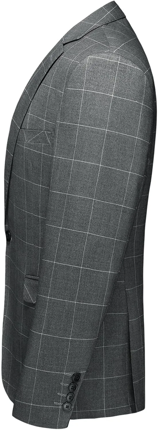 Men's Plaid Blazer Sport Coats Jackets Slim Fit Lightweight Casual Checkered Blazer for Men
