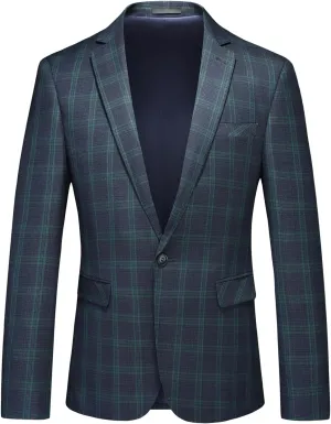 Men's Plaid Blazer Sport Coats Jackets Slim Fit Lightweight Casual Checkered Blazer for Men