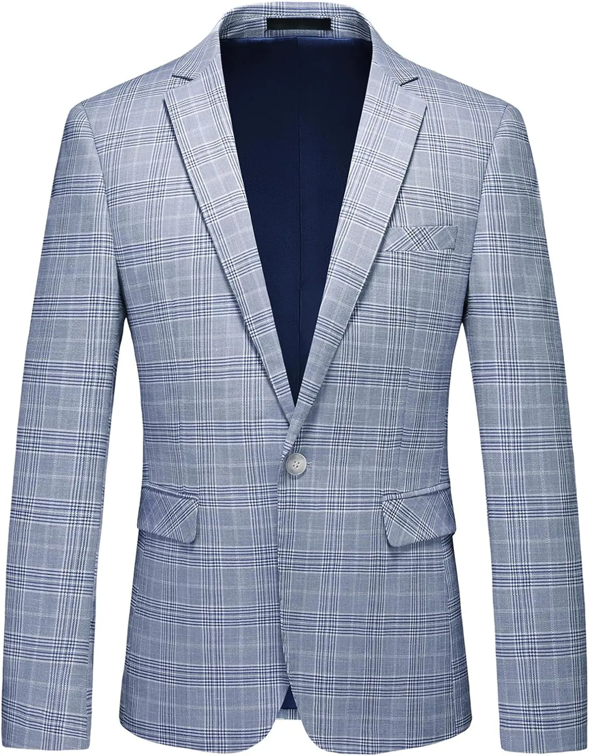 Men's Plaid Blazer Sport Coats Jackets Slim Fit Lightweight Casual Checkered Blazer for Men