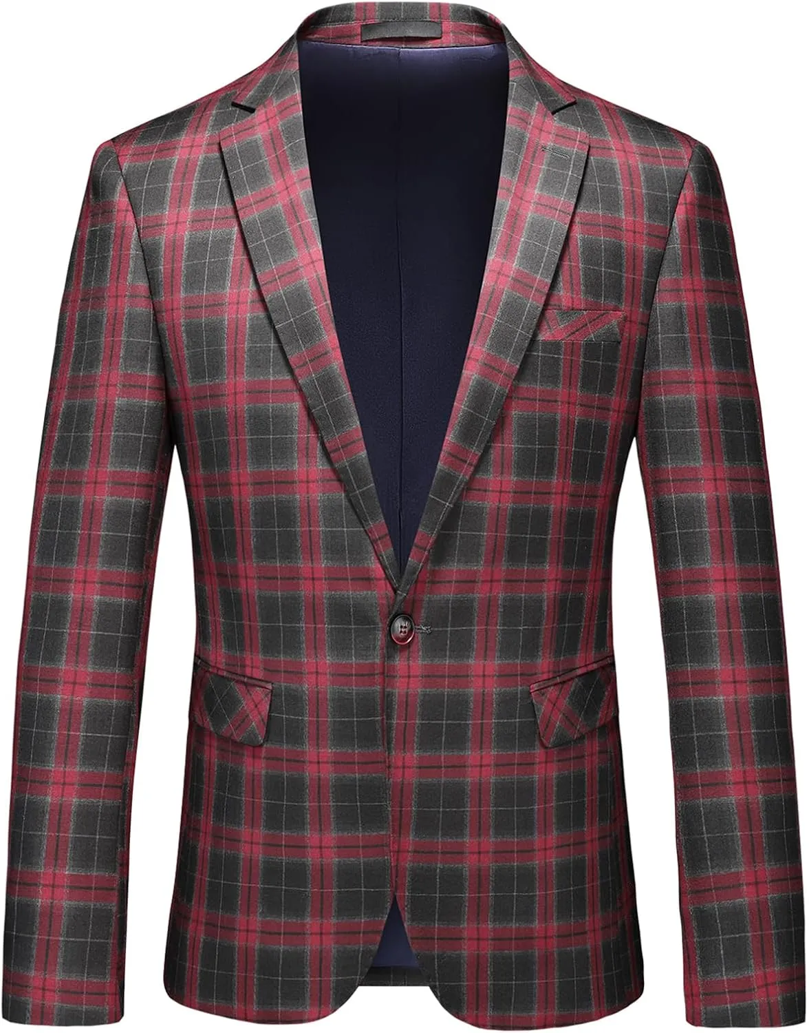 Men's Plaid Blazer Sport Coats Jackets Slim Fit Lightweight Casual Checkered Blazer for Men