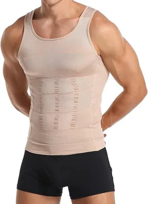 Mens Slimming Tank Top Body Shaper Compression Shirts for Men Slim Undershirts Abs Vest for Workout Abdomen,