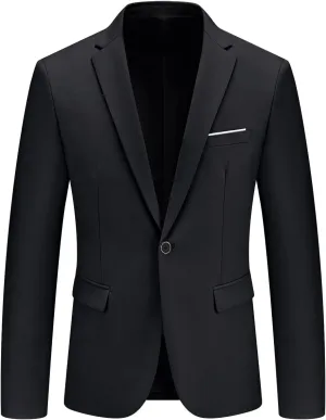 Men's Suit Blazer Jacket Slim Fit Casual One Button Lightweight Sport Coats Formal Dress Daily Business Suit Jacket