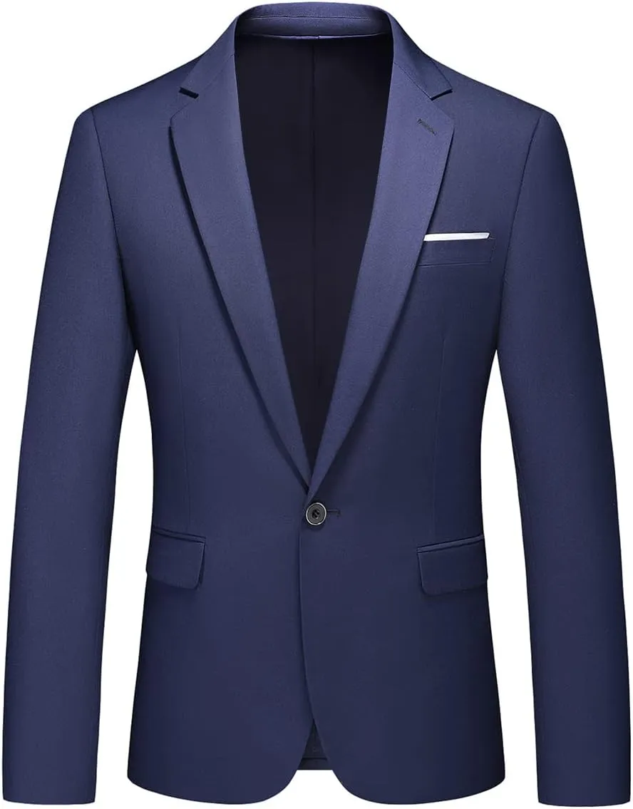 Men's Suit Blazer Jacket Slim Fit Casual One Button Lightweight Sport Coats Formal Dress Daily Business Suit Jacket