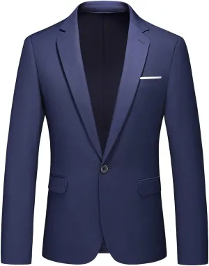 Men's Suit Blazer Jacket Slim Fit Casual One Button Lightweight Sport Coats Formal Dress Daily Business Suit Jacket