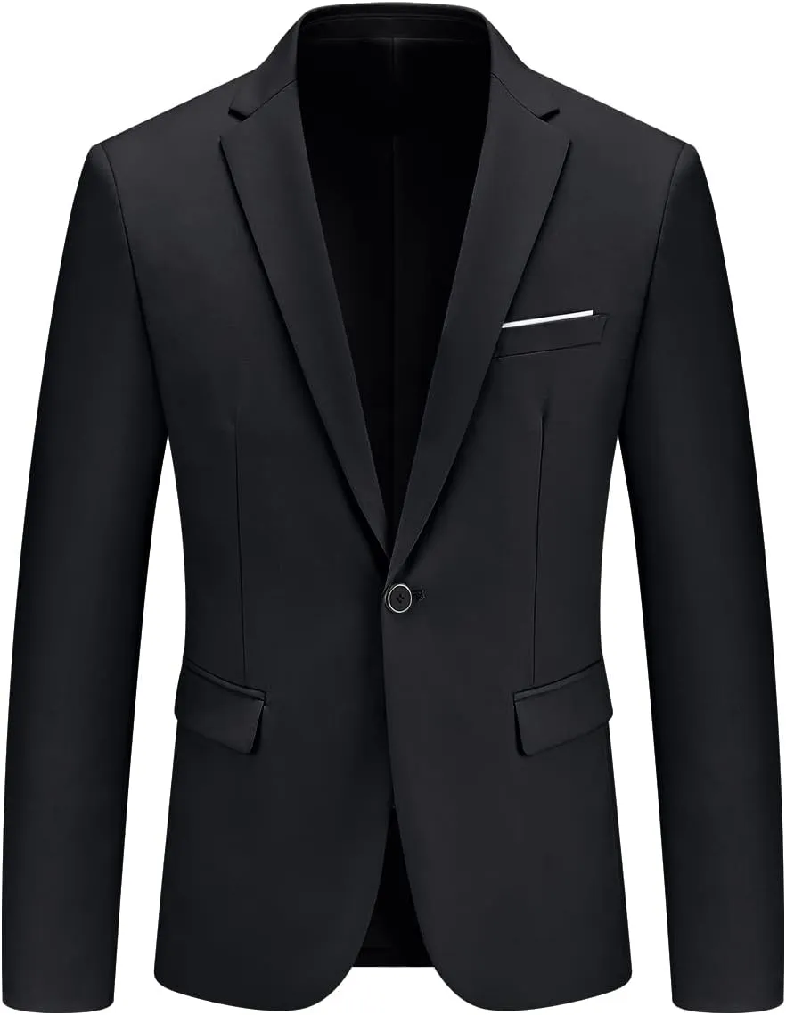 Men's Suit Blazer Jacket Slim Fit Casual One Button Lightweight Sport Coats Formal Dress Daily Business Suit Jacket