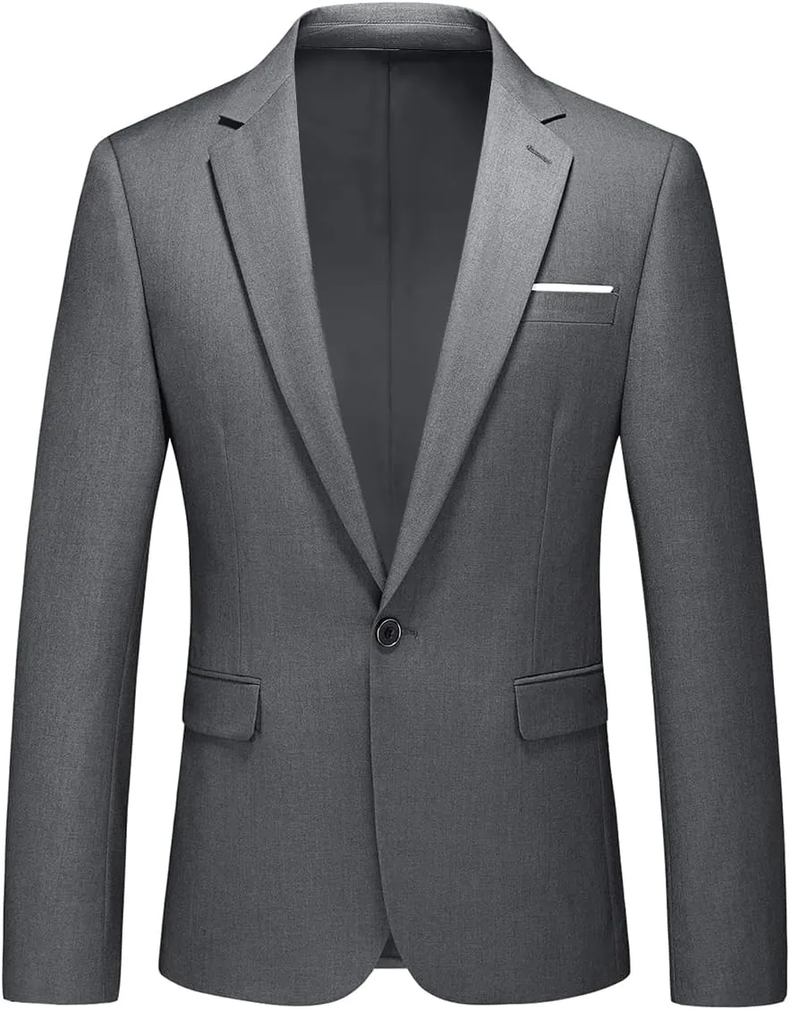Men's Suit Blazer Jacket Slim Fit Casual One Button Lightweight Sport Coats Formal Dress Daily Business Suit Jacket