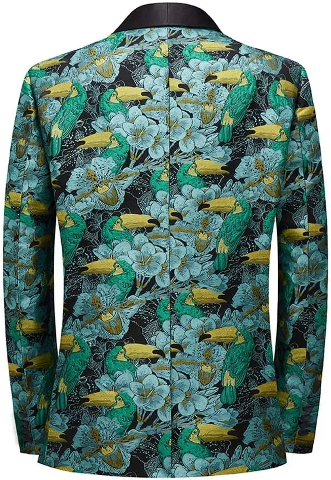 Men's Vintage Jacquard Suit Jacket Blazer Blazers Prom, Banquet, Dinner, Wedding, Prom, Party
