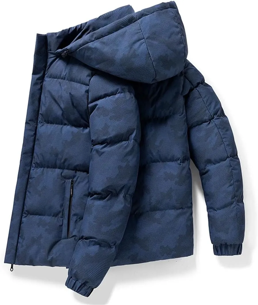 Men's Winter Jacket Large Thickening Outdoor Travel Warm Coat Men's Camo1 Cotton-Padded Jacket With Hood