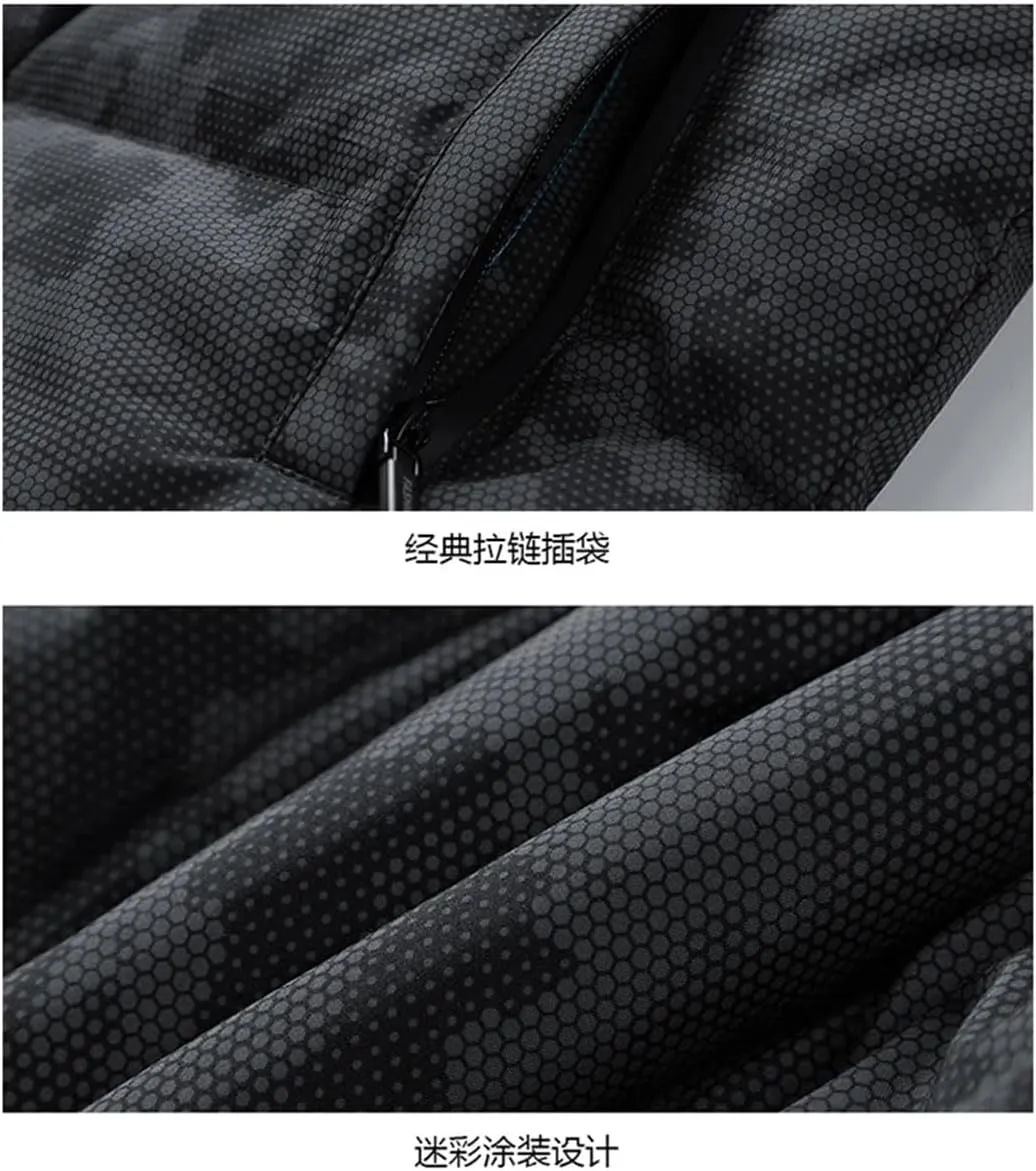 Men's Winter Jacket Large Thickening Outdoor Travel Warm Coat Men's Camo1 Cotton-Padded Jacket With Hood