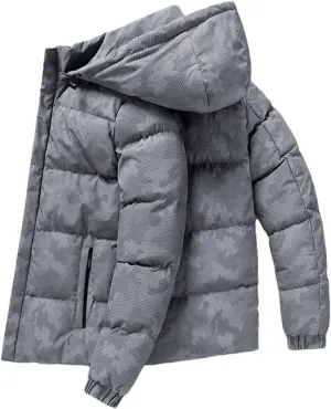 Men's Winter Jacket Large Thickening Outdoor Travel Warm Coat Men's Camo1 Cotton-Padded Jacket With Hood