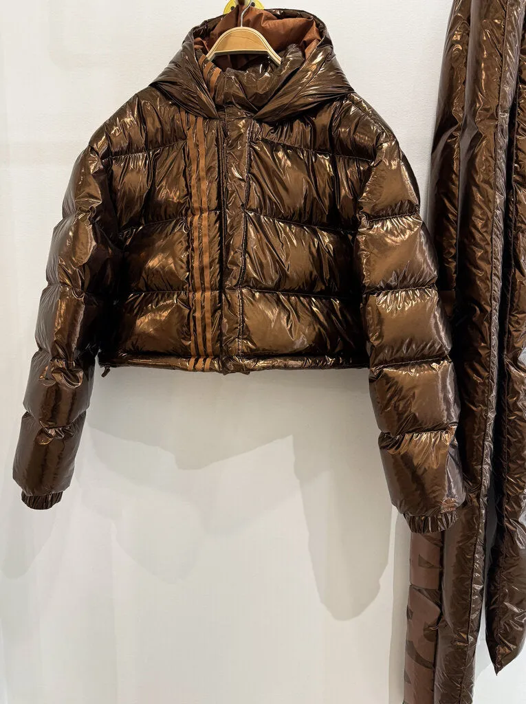 Metallic Long Puffer Coat (like new, worn once)