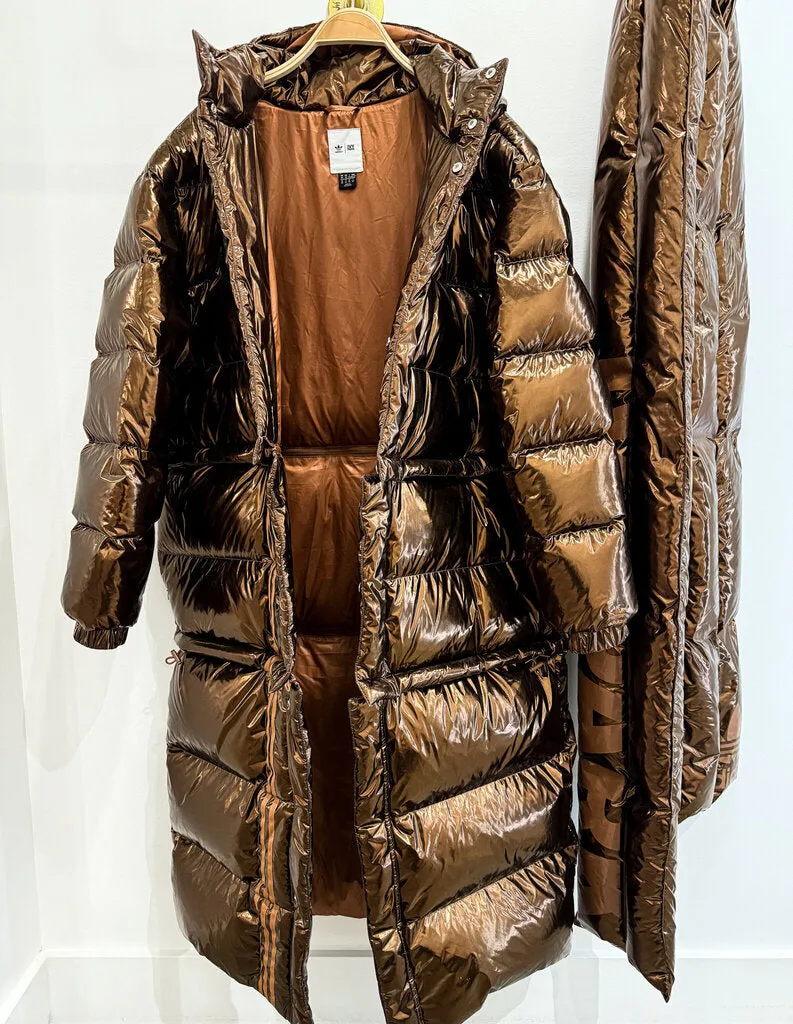 Metallic Long Puffer Coat (like new, worn once)