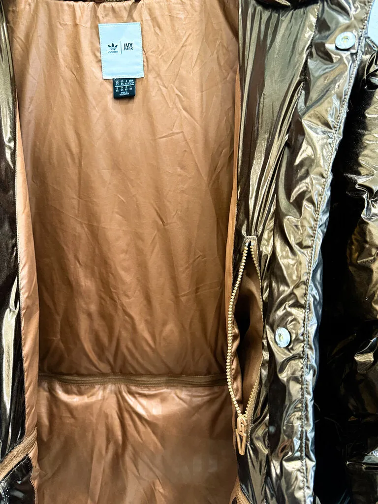 Metallic Long Puffer Coat (like new, worn once)