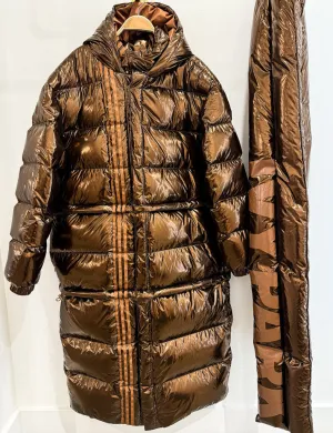 Metallic Long Puffer Coat (like new, worn once)