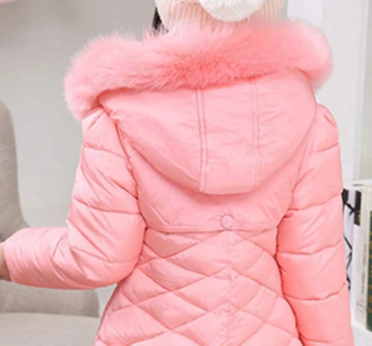 Miss Bei Girls' Puffer Down Coat Winter Fur Jacket Parka Down Coat Kids with Fur Hood
