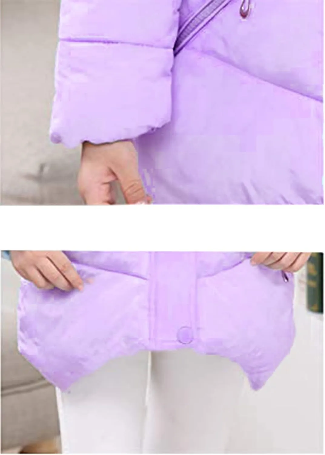 Miss Bei Girls' Puffer Down Coat Winter Fur Jacket Parka Down Coat Kids with Fur Hood