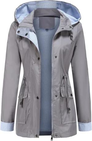 MODFUL Womens lightweight Jackets Waterproof Rain Jacket Windbreaker Outdoor Trench Coats With Hood