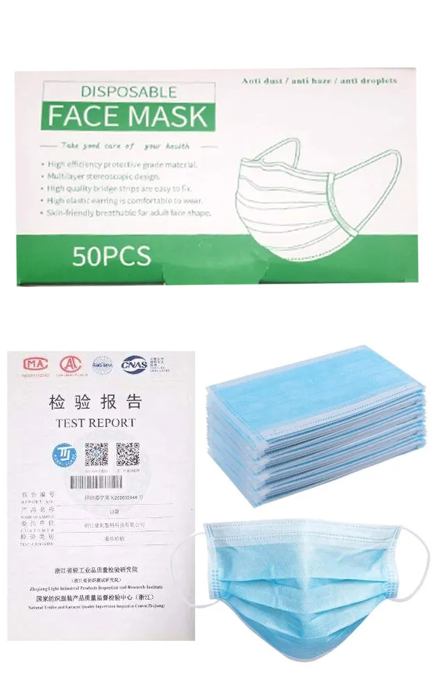 MSK03 Blue 3 Layers Protection Face Mask (50PCS /1PACK)