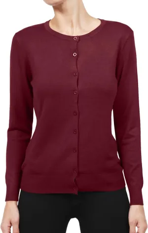 NE PEOPLE Women's Knit Cardigan  Long Sleeve Basic Button Down Crewneck Casual Stretch Sweater Knitted Ribbed Hem