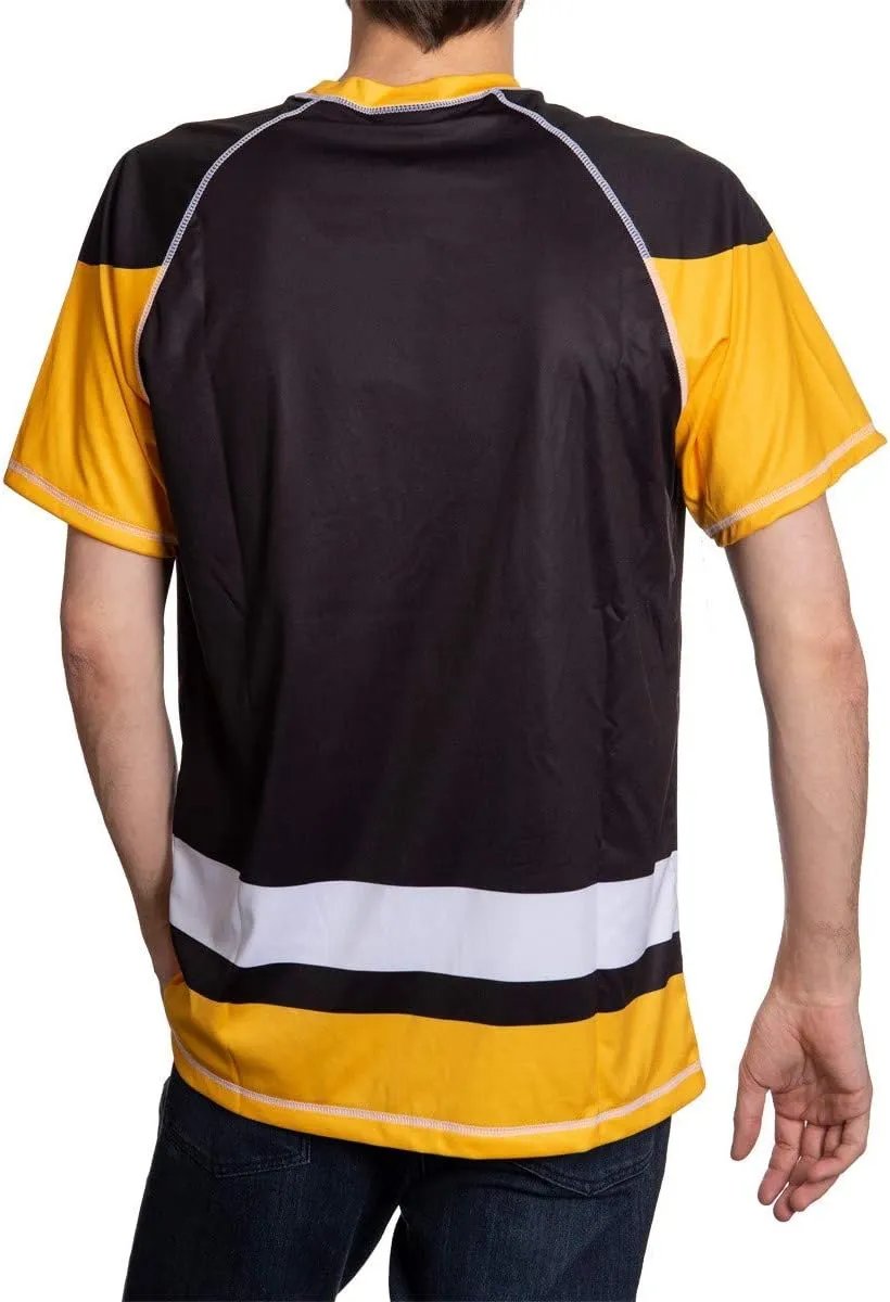 NHL Mens Performance Quick Dry Moisture Wicking Rash Guard Short Sleeve Shirt