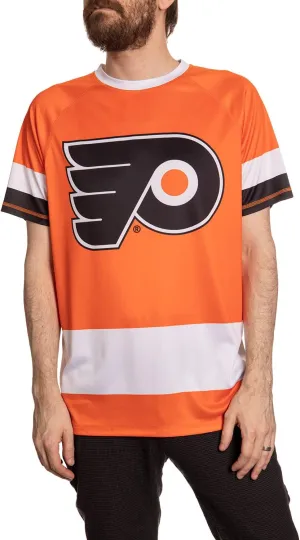 NHL Mens Performance Quick Dry Moisture Wicking Rash Guard Short Sleeve Shirt