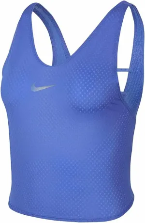 Nike Miler Summer Breathe Crop Tank Top Womens Active Shirts & Tees Size L, Color: Blue-Blue