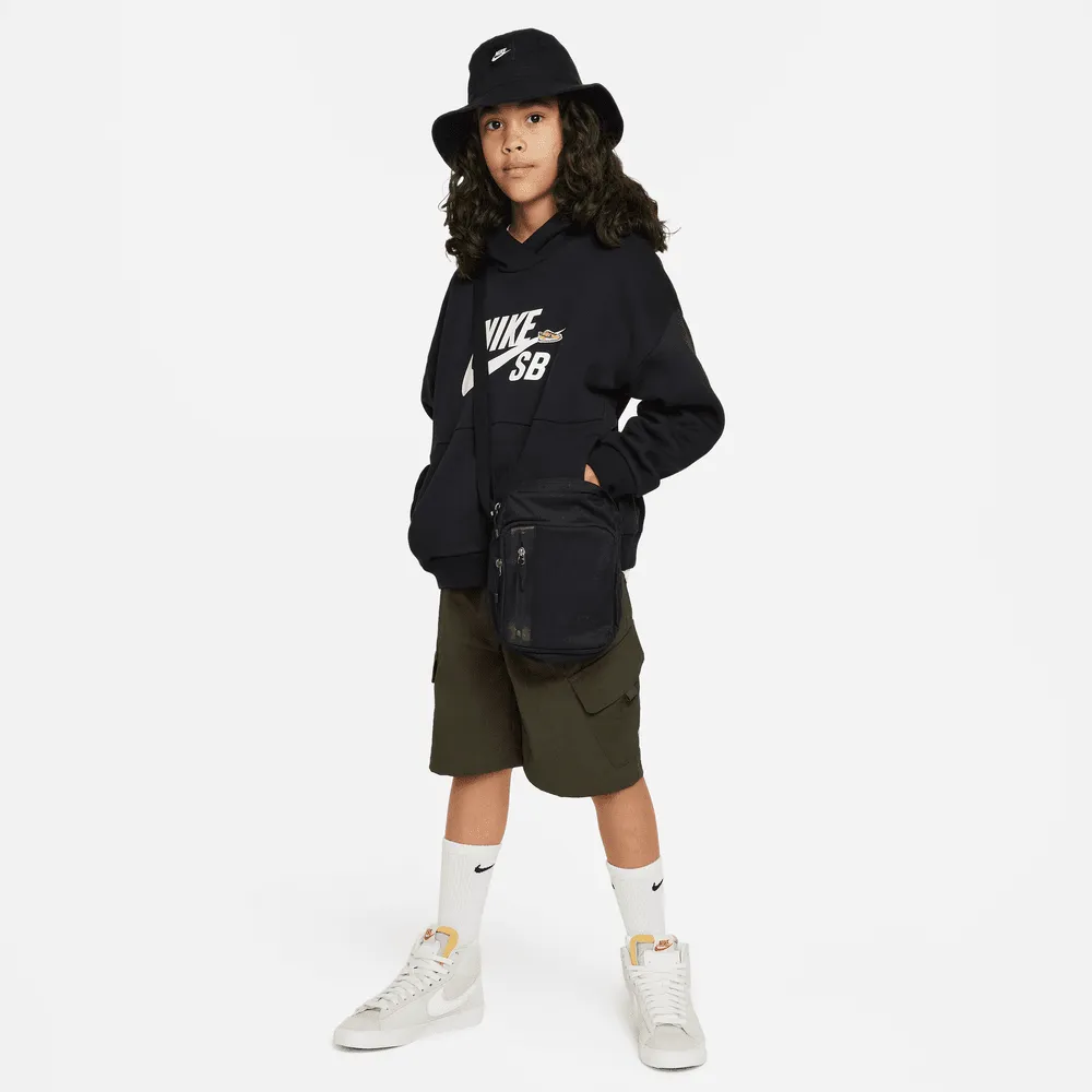 Nike SB Youth Icon Fleece EasyOn Hoodie Black White