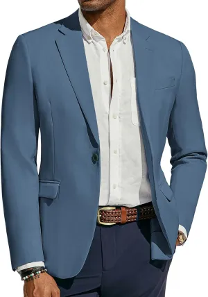 PJ PAUL JONES Men's Lightweight Sport Coat Casual One Button Blazer Breathable Sportcoat