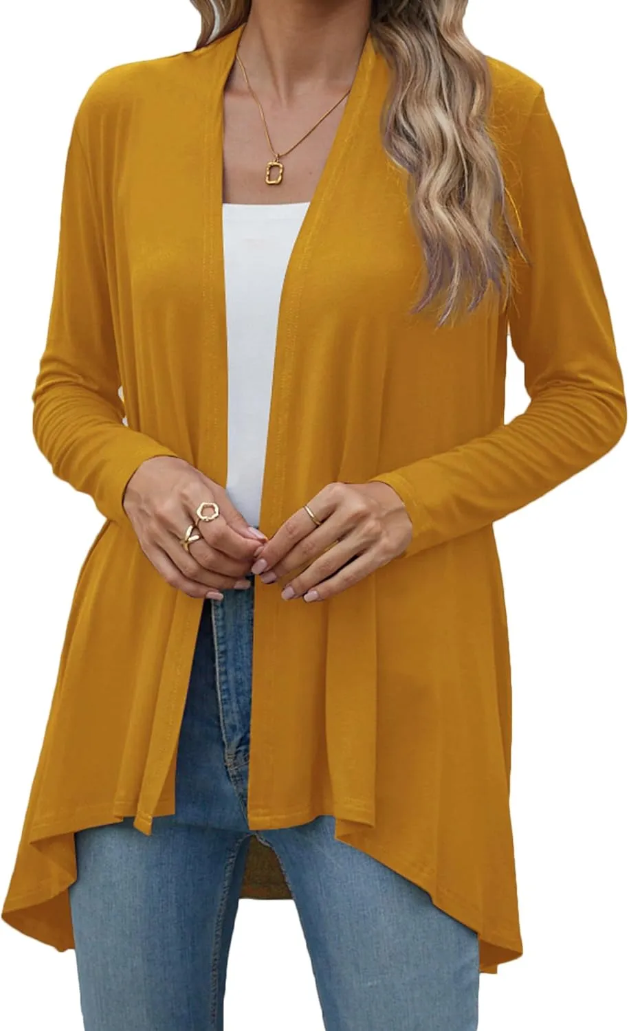 POGTMM Women's Open Front Casual Long Sleeve Lightweight Drape Cardigans Sweater Duster with Pockets (S-3XL)