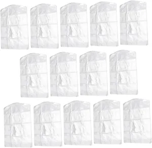 PRETYZOOM Garment Bag Set 20pcs Dry Cleaning Bags for Dresses Coats Suits Closet Covers Hooks Portable Storage for Seasonal Clothes