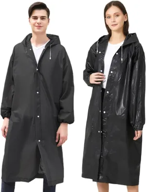 Rain Poncho Raincoats for Adult Reusable - 2-5 Pack EVA Waterproof Rain Coat with Hood, Rain Gear for Men Women