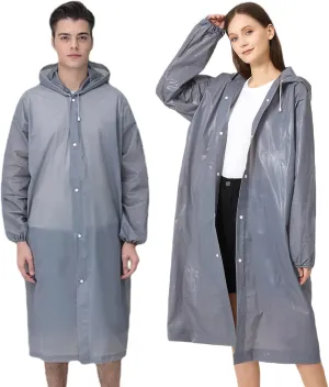 Rain Poncho Raincoats for Adult Reusable - 2-5 Pack EVA Waterproof Rain Coat with Hood, Rain Gear for Men Women