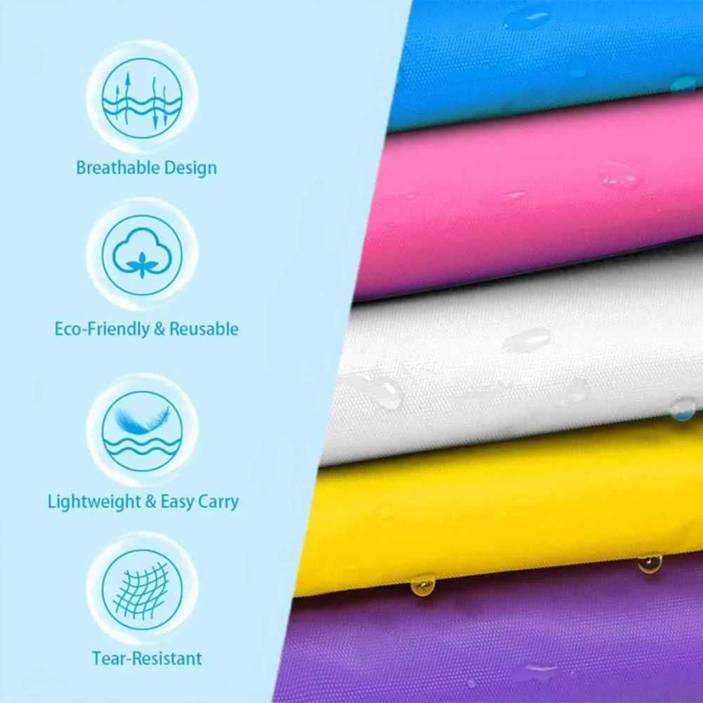 Raincoat Rain Poncho for Kids (2 Pack), Reusable EVA Rain Coats Jackets with Hood for 6-13 Children Boys Girls