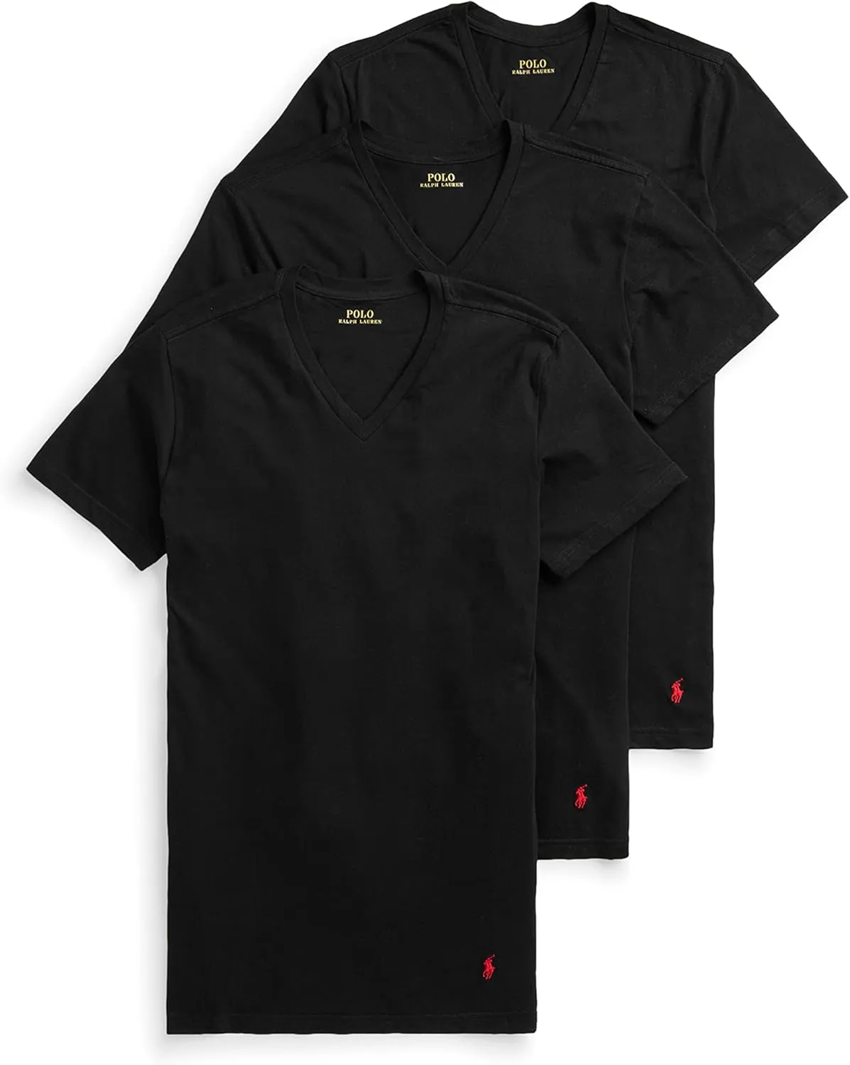 RALPH LAUREN Men's Classic Fit Cotton V-Neck Undershirts, 3 Pack