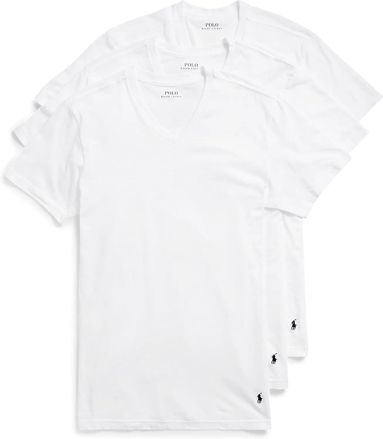 RALPH LAUREN Men's Classic Fit Cotton V-Neck Undershirts, 3 Pack