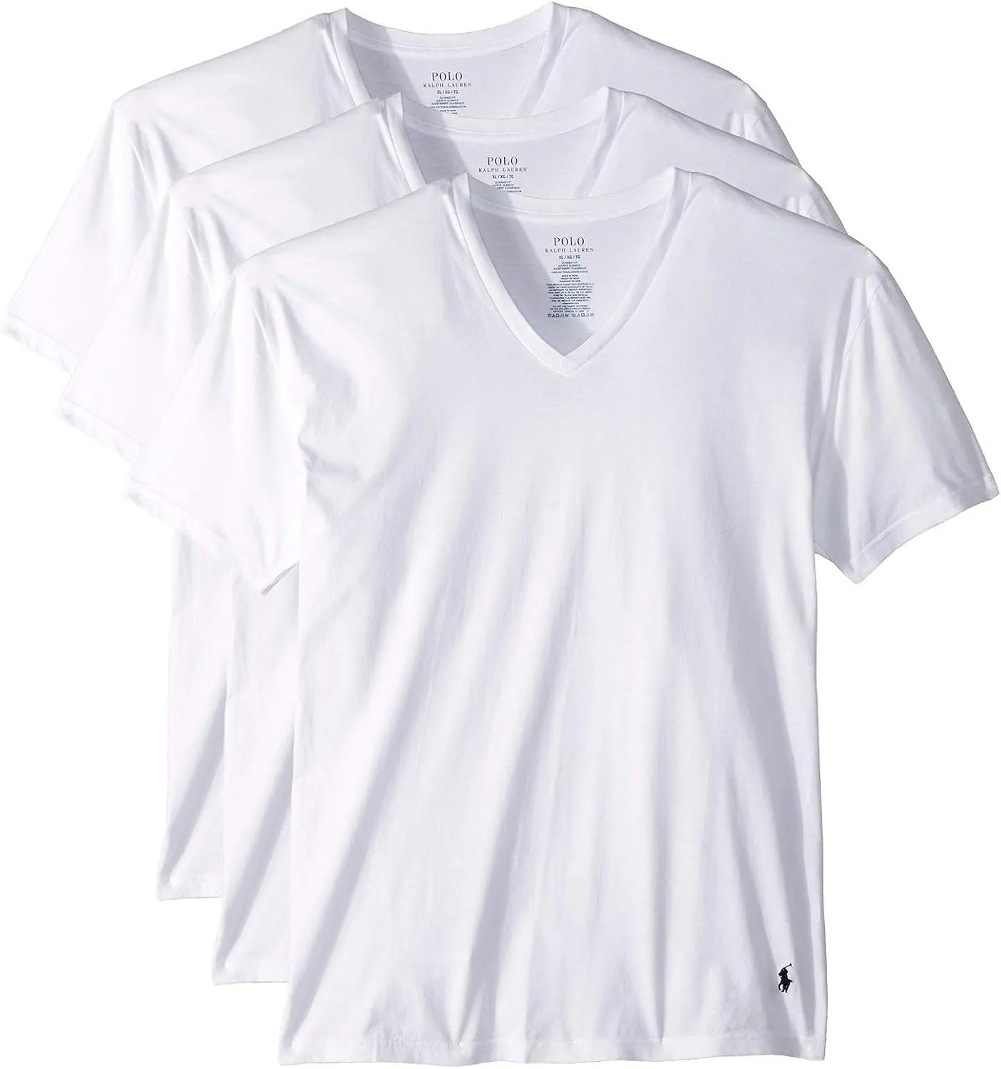 RALPH LAUREN Men's Classic Fit Cotton V-Neck Undershirts, 3 Pack