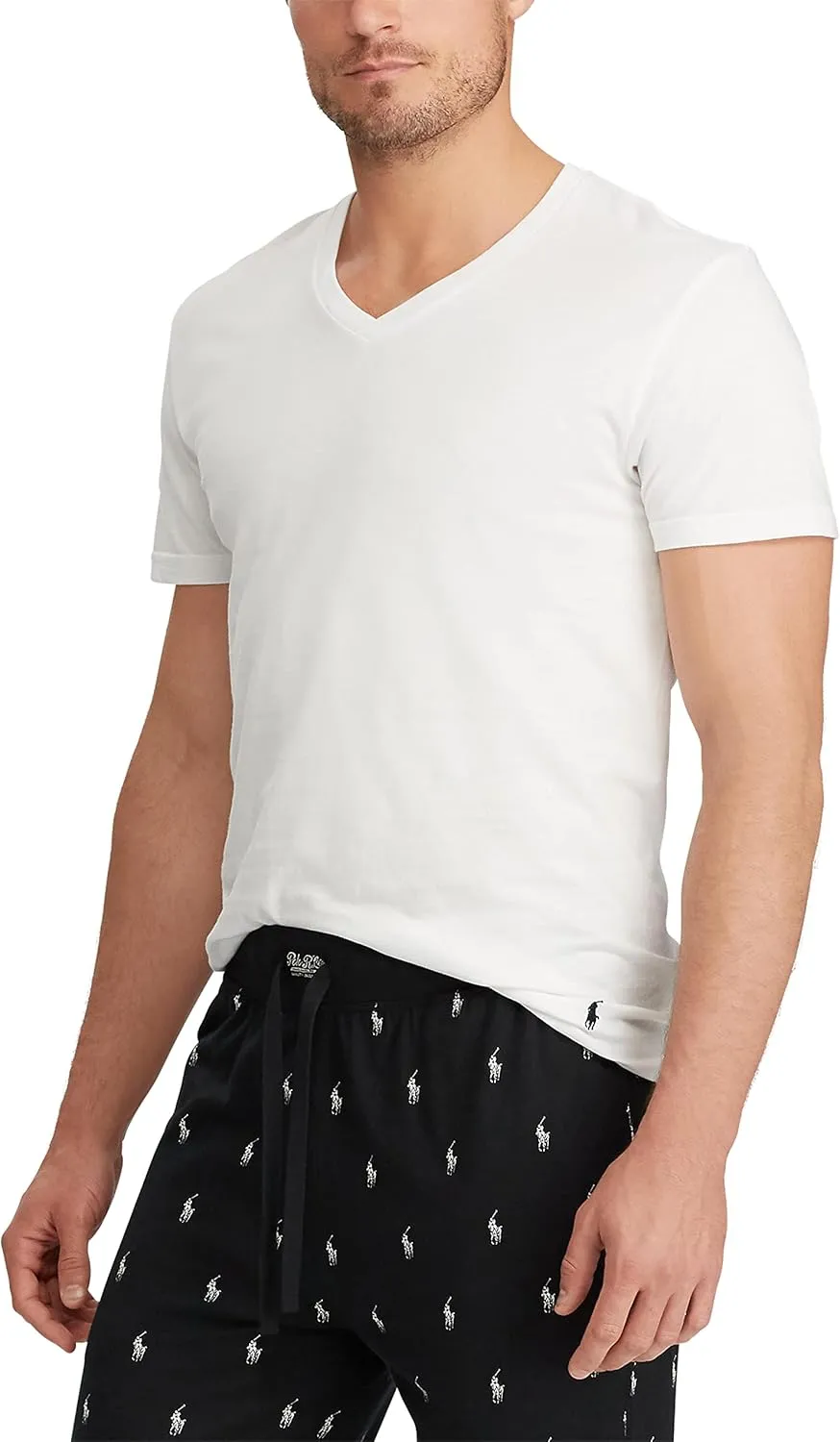 RALPH LAUREN Men's Classic Fit Cotton V-Neck Undershirts, 3 Pack