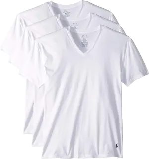 RALPH LAUREN Men's Classic Fit Cotton V-Neck Undershirts, 3 Pack