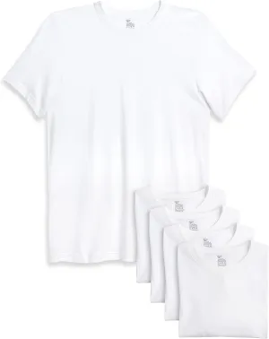 Reebok Mens Undershirt  5 Pack Soft Breathable Mens T-Shirts - Basic Cotton V-Neck and Crewneck Undershirts for Men (S-XL)