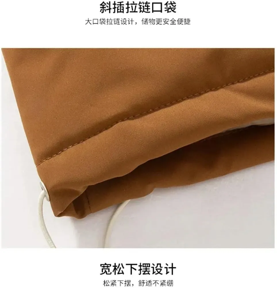REHJJDFD Men Padded Jacket Cotton Thermal Thick Zipper Parkas Male Casual Outwear Hoodies Coats