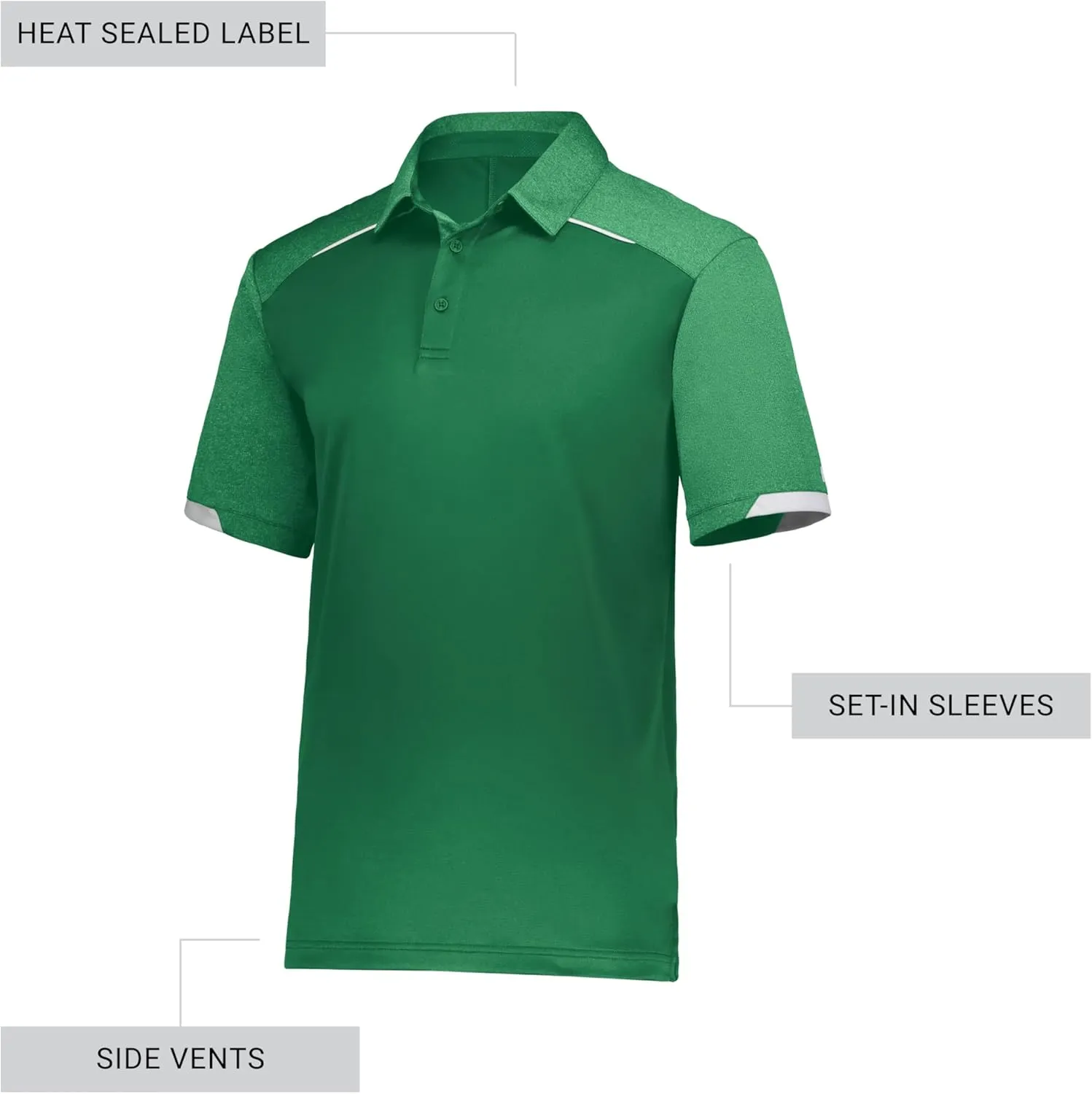 Russell Athletic Men's Legend Polo Shirt, Moisture-Wicking Performance, Classic Fit