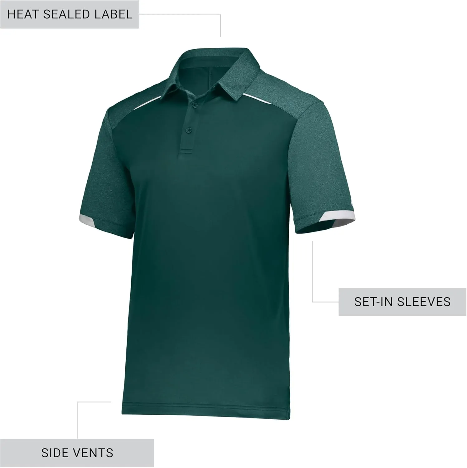 Russell Athletic Men's Legend Polo Shirt, Moisture-Wicking Performance, Classic Fit
