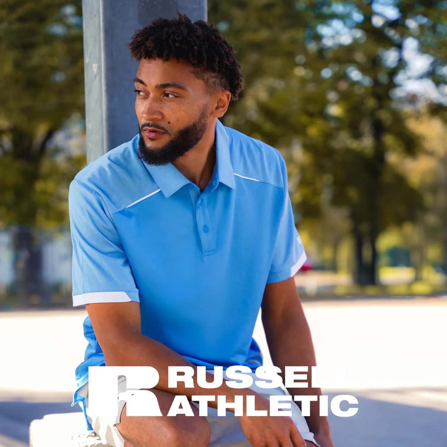 Russell Athletic Men's Legend Polo Shirt, Moisture-Wicking Performance, Classic Fit
