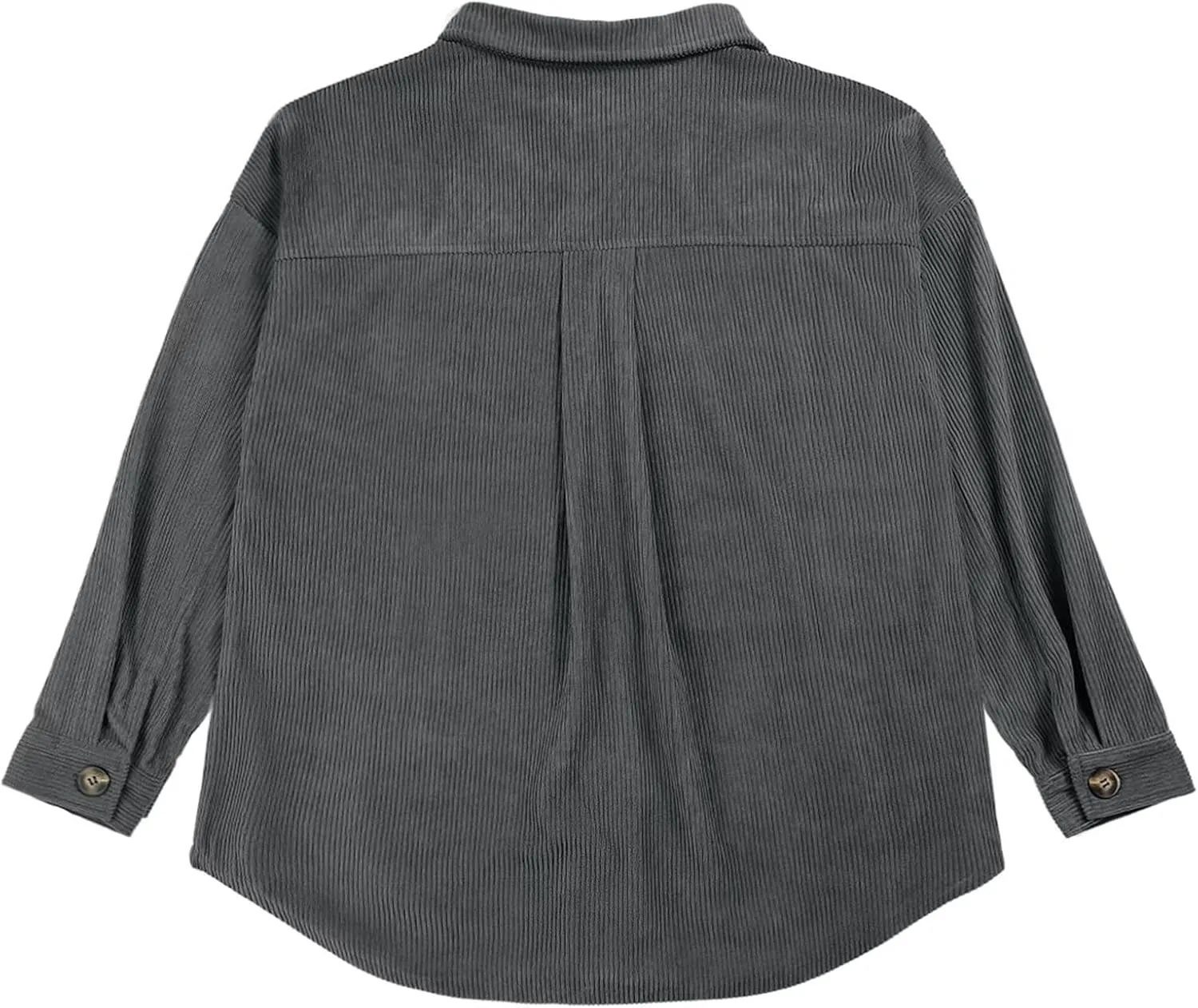 SANDERY Womens Corduroy Button Down Shirts for Women Shacket Long Sleeve Tops Collared Shirt Jacket Pocket Coats