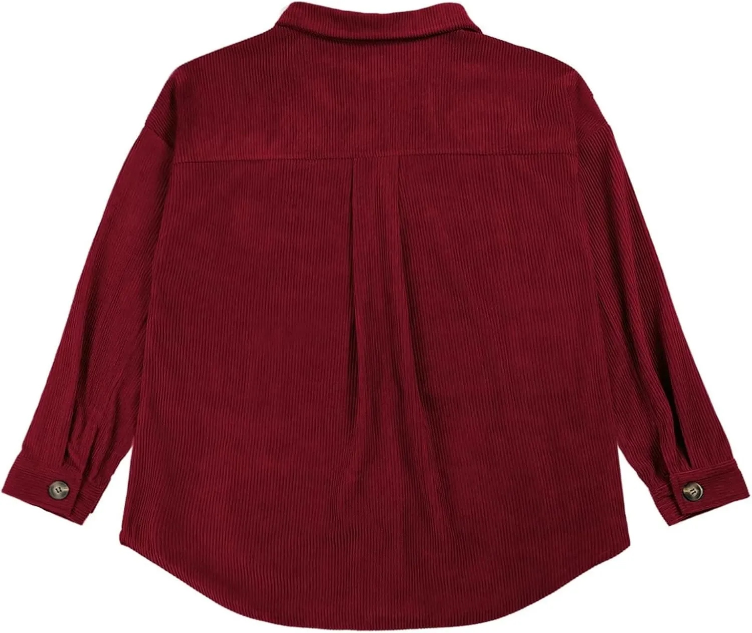 SANDERY Womens Corduroy Button Down Shirts for Women Shacket Long Sleeve Tops Collared Shirt Jacket Pocket Coats